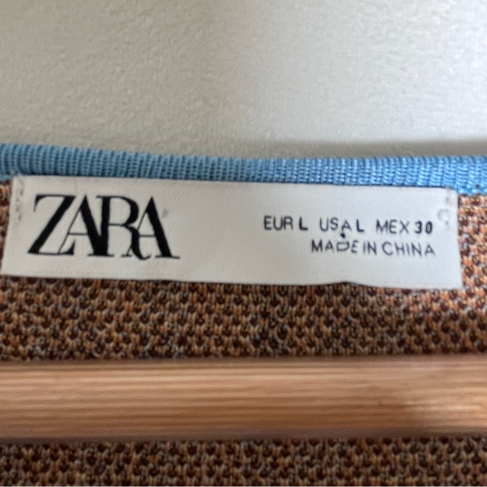 Zara Women’s Jacquard Knit Boho Hippie Tunic Sweater Dress Tribal Print Sz L - Picture 4 of 6